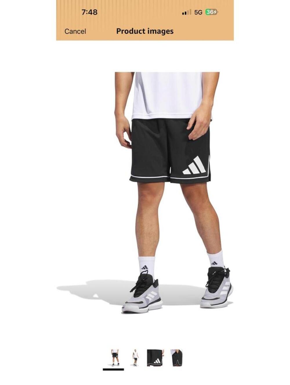 Adidas Men's Black Athletic Shorts with White Logo [COPY] [COPY](5)
